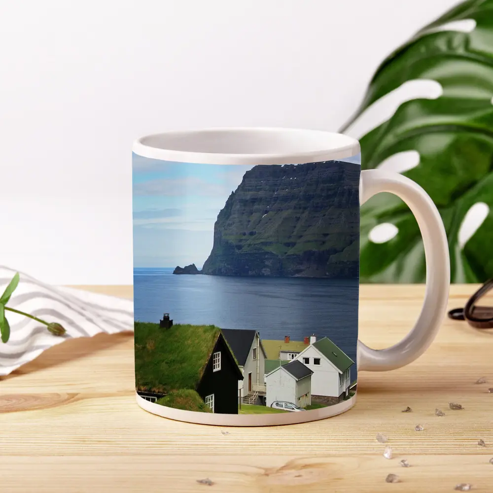 Faroe Islands Village Cliffside Ocean View – Mugs