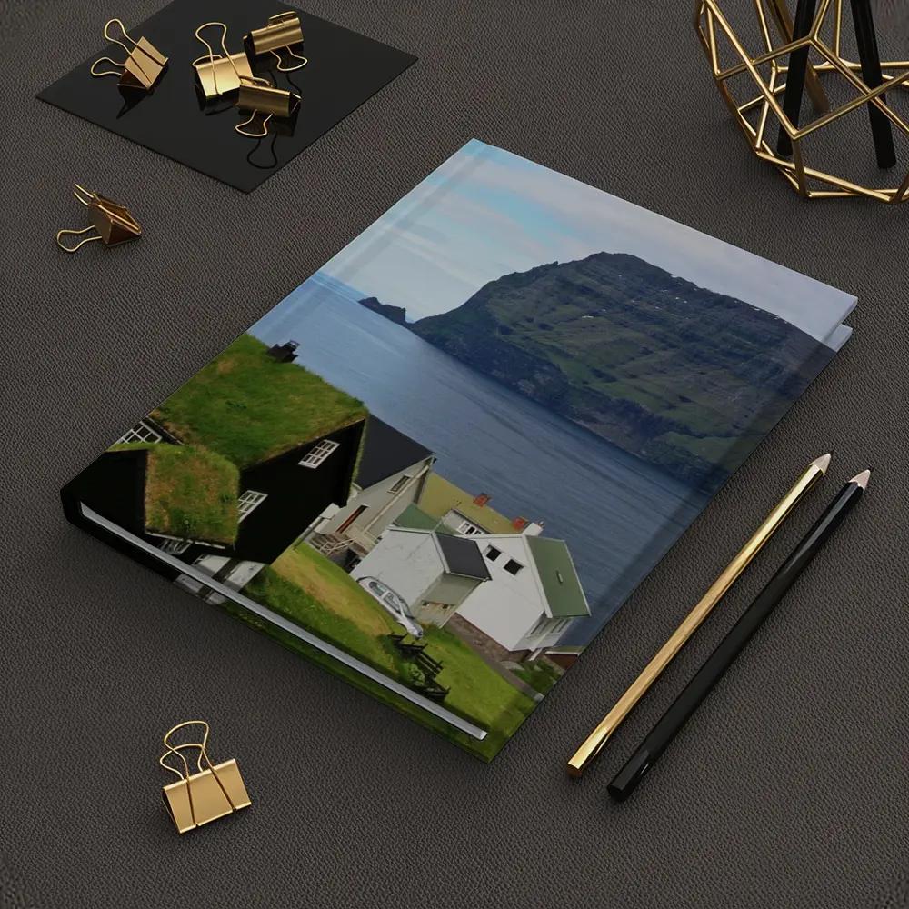 Faroe Islands Village Cliffside Ocean View – Notebooks