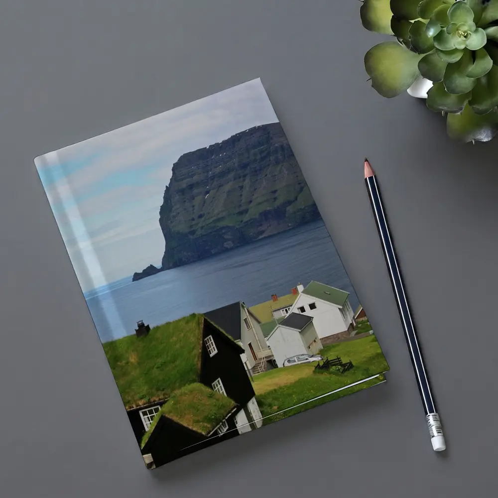Faroe Islands Village Cliffside Ocean View – Notebooks