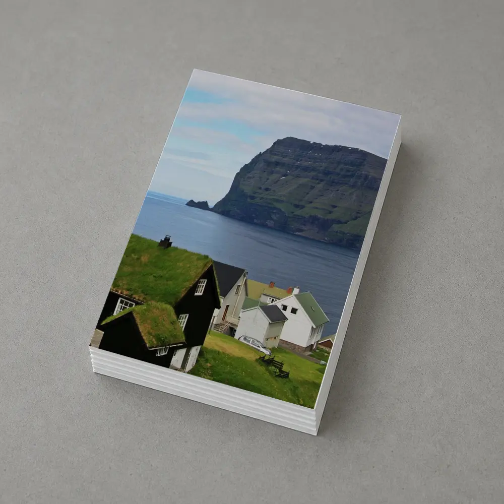 Faroe Islands Village Cliffside Ocean View – Postcards