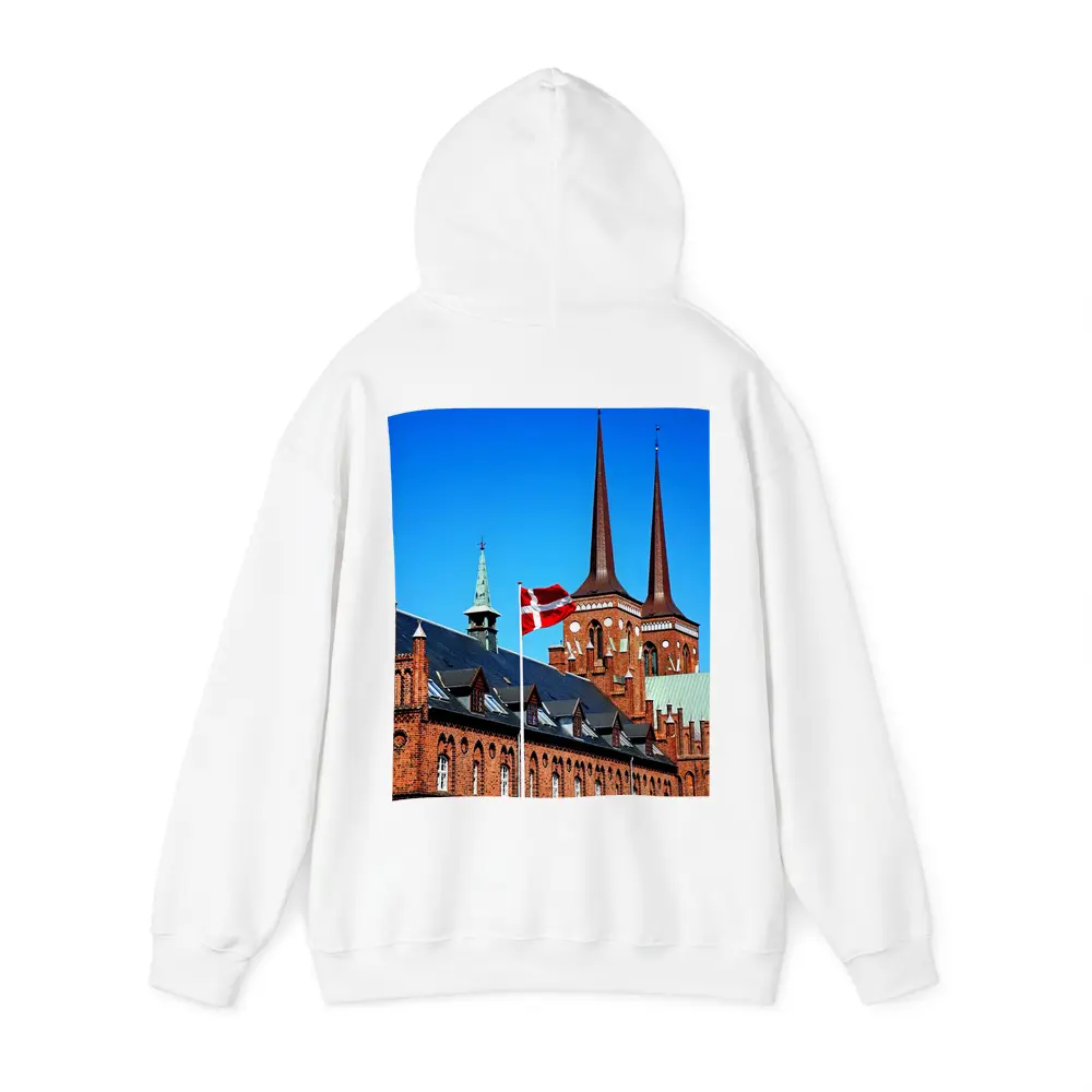 Roskilde Cathedral Danish Flag Blue Sky – Hoodies