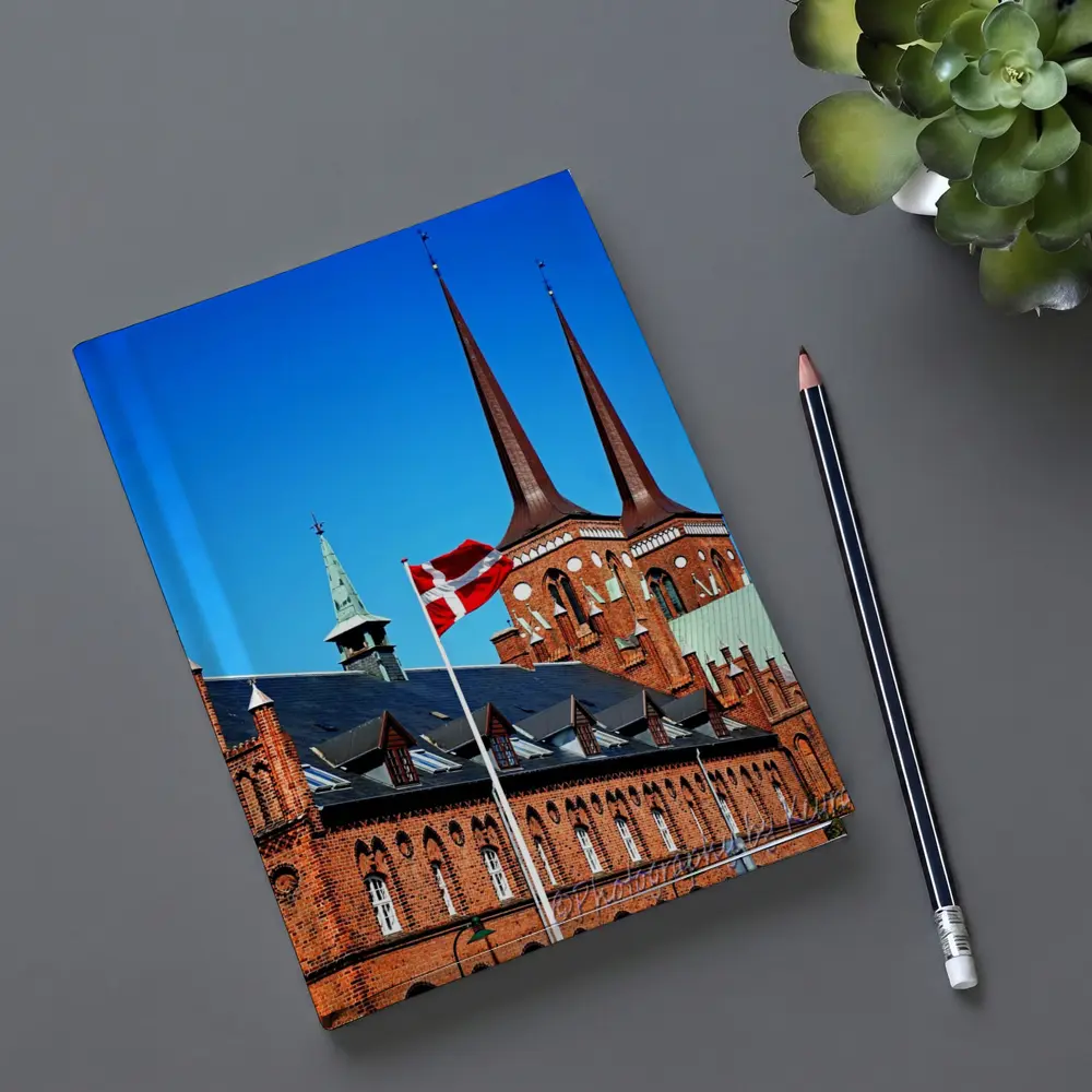 Roskilde Cathedral Danish Flag Blue Sky – Notebooks