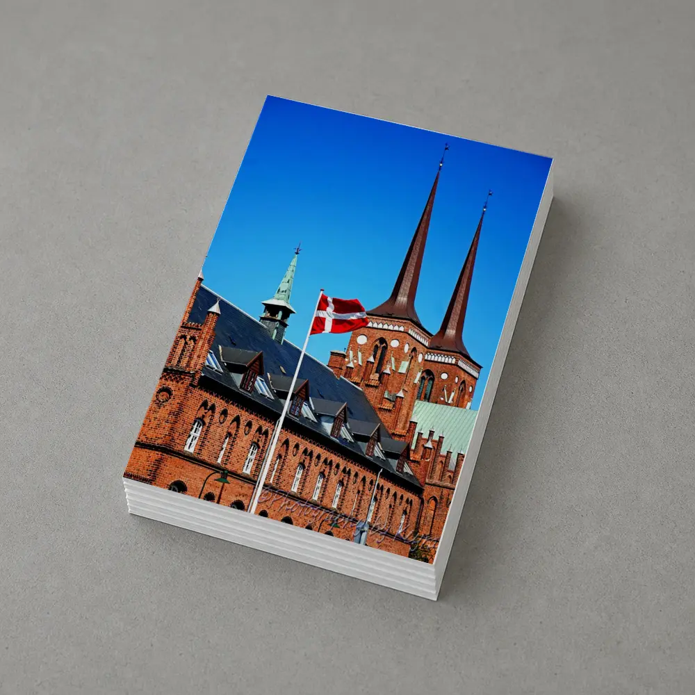 Roskilde Cathedral Danish Flag Blue Sky – Postcards