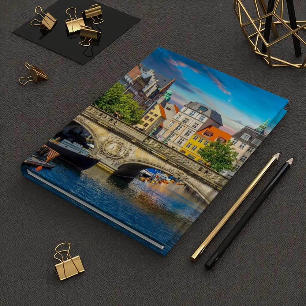 Copenhagen Canal Bridge Colorful Historic Buildings – Notebooks