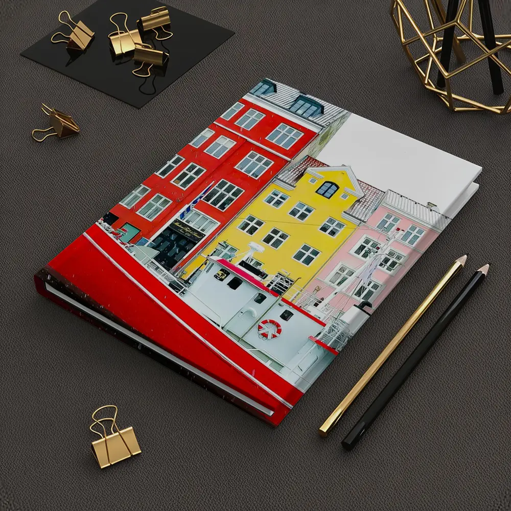 Nyhavn Copenhagen Colorful Canal Houses Red Boat – Notebooks