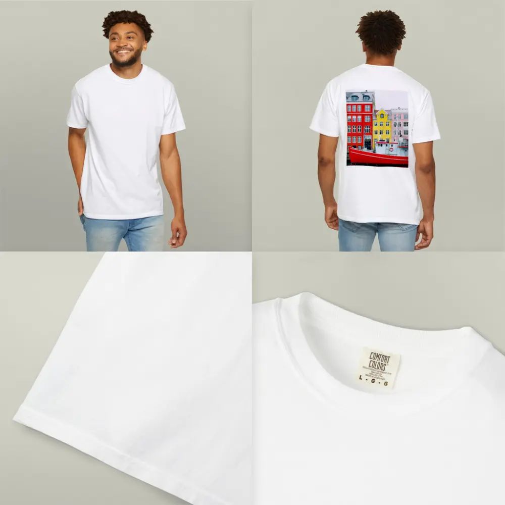 Nyhavn Copenhagen Colorful Canal Houses Red Boat – T-Shirts