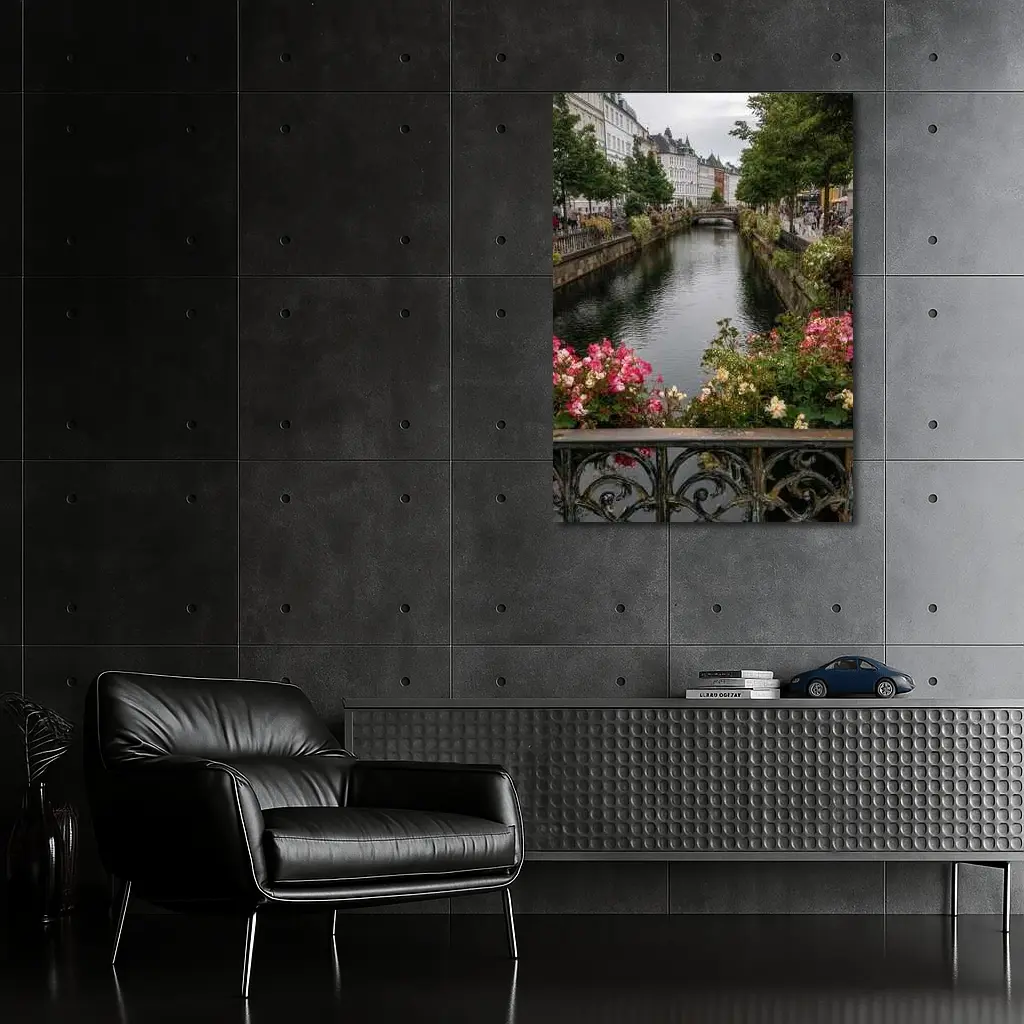 Aarhus Canal Bridge Flowers Denmark City – Wall Art