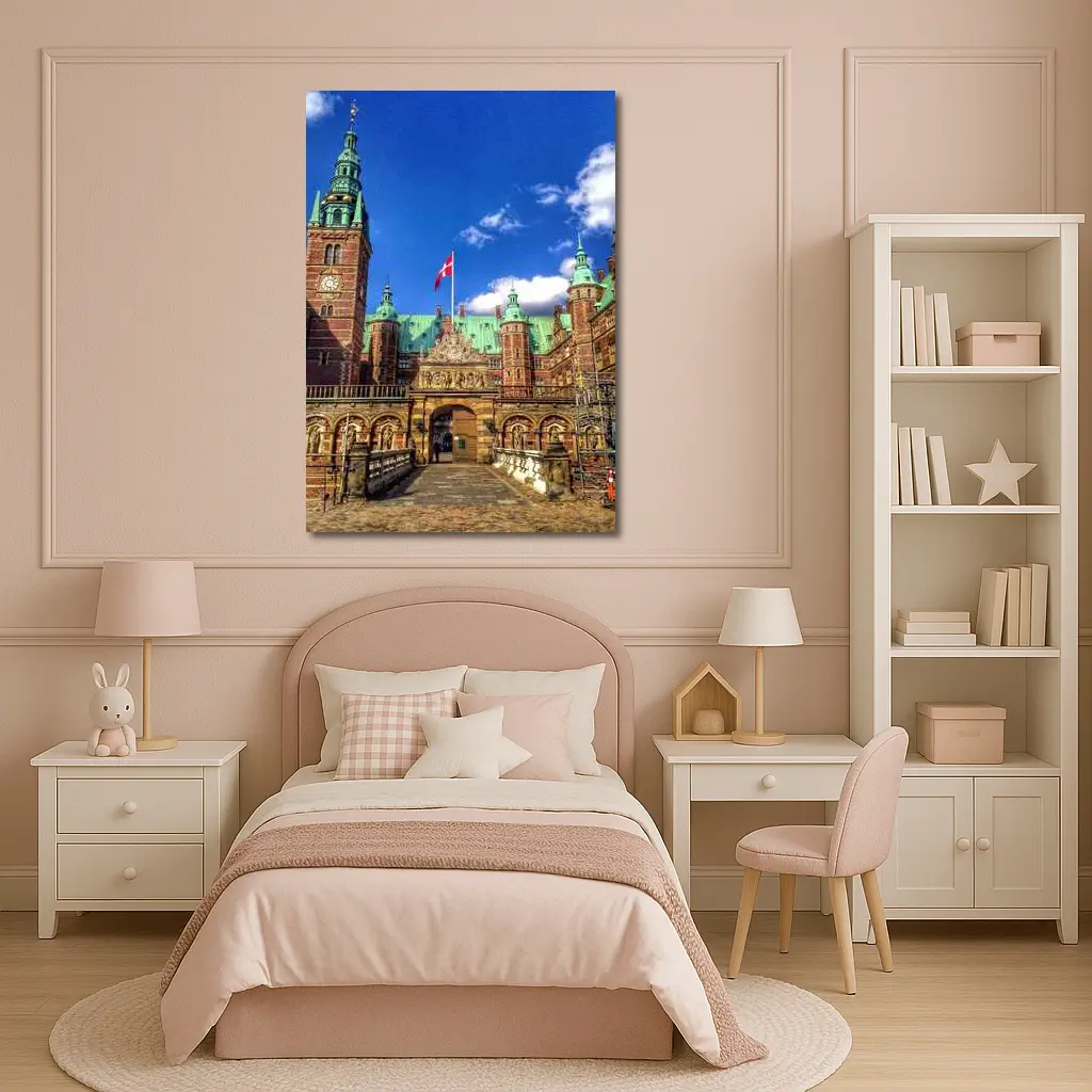 Frederiksborg Castle Copenhagen Denmark Blue Sky – Wall Art