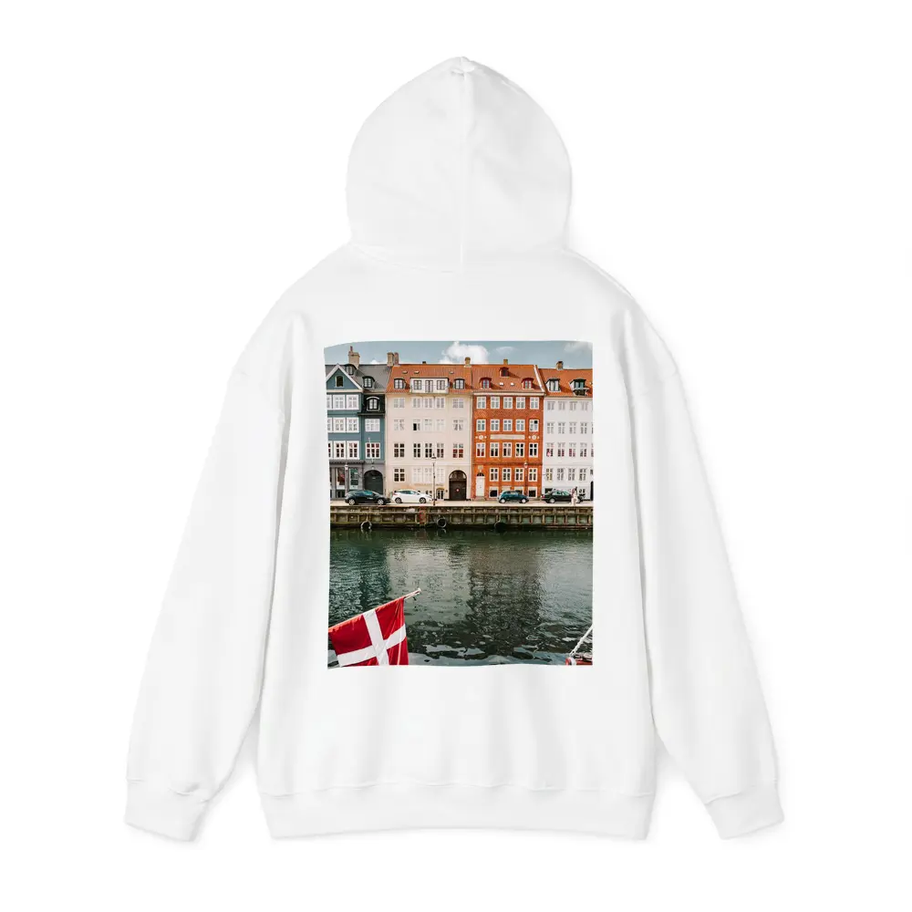 Nyhavn Canal Colorful Buildings Danish Flag – Hoodies