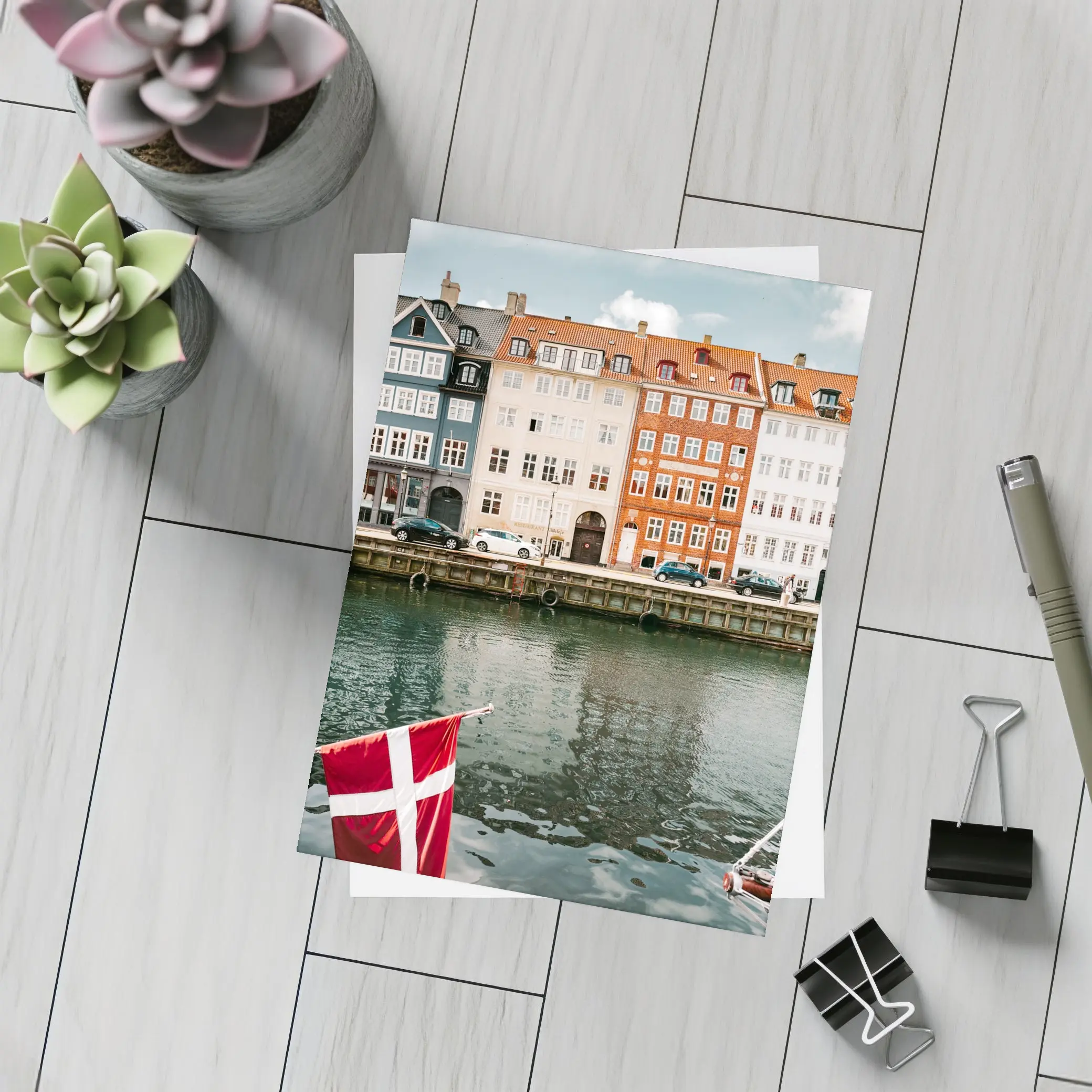 Nyhavn Canal Colorful Buildings Danish Flag – Postcards