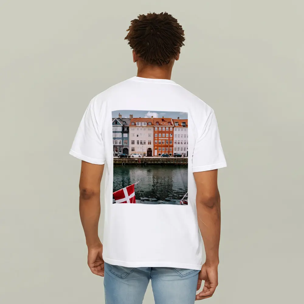 Nyhavn Canal Colorful Buildings Danish Flag – T-Shirts