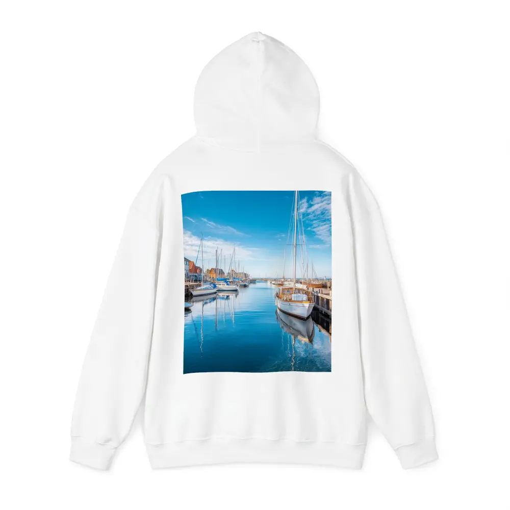 Sailboats Moored in Calm Blue Harbor – Hoodies