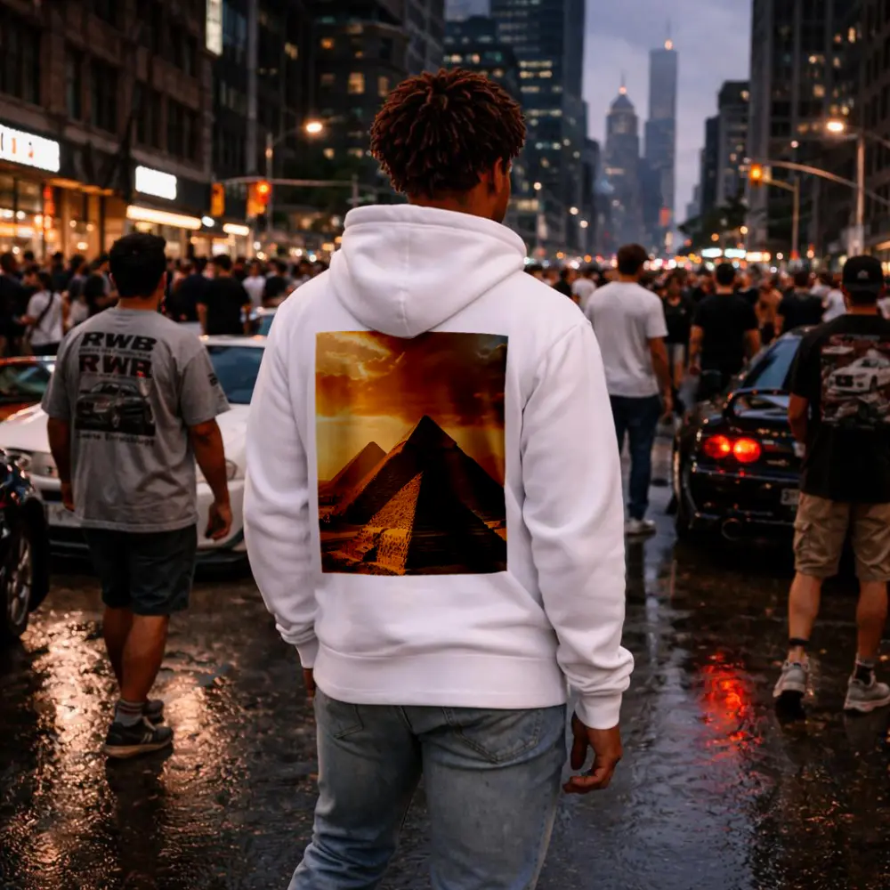 Giza Pyramids Egypt Golden Sunset Sky – Hoodies