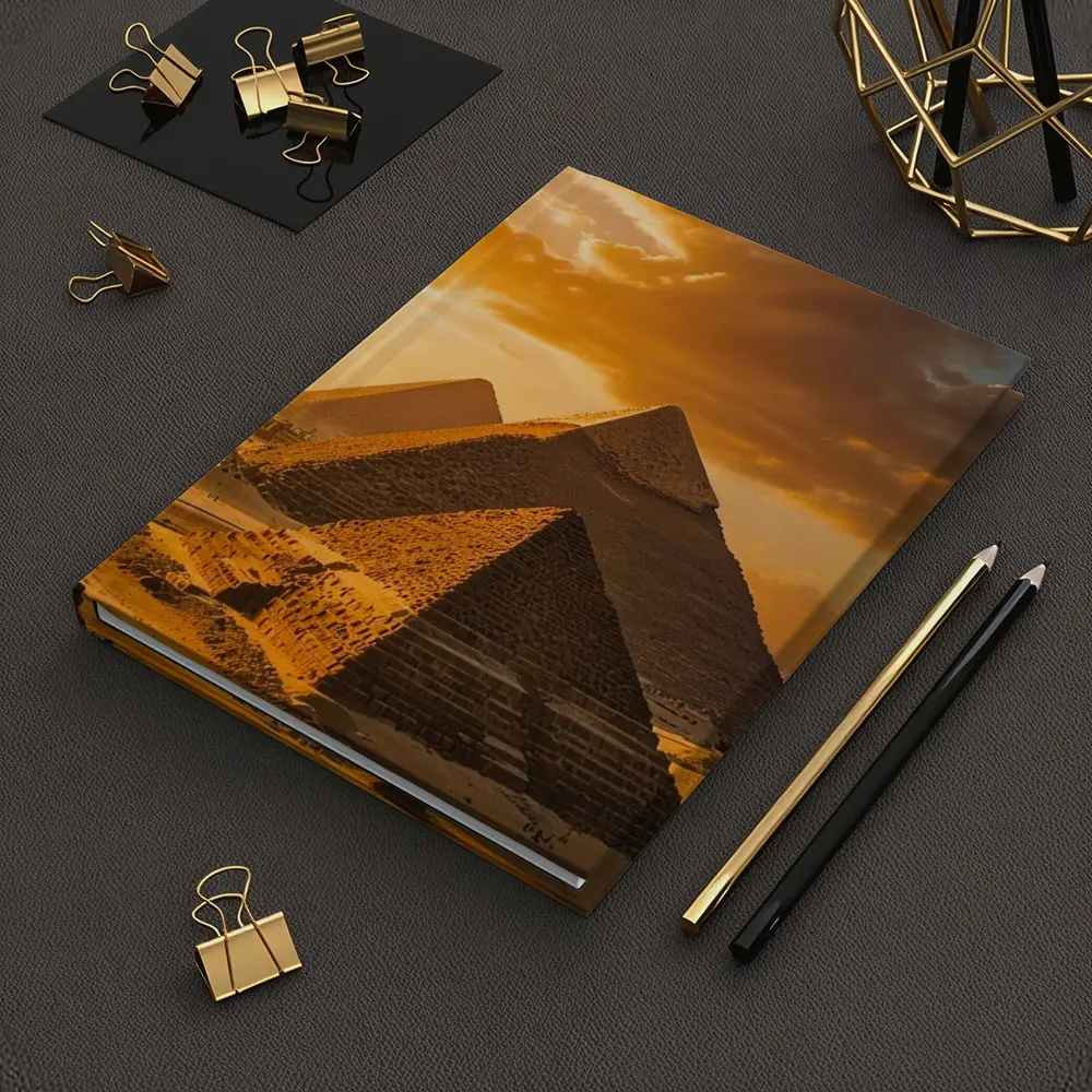 Giza Pyramids Egypt Golden Sunset Sky – Notebooks