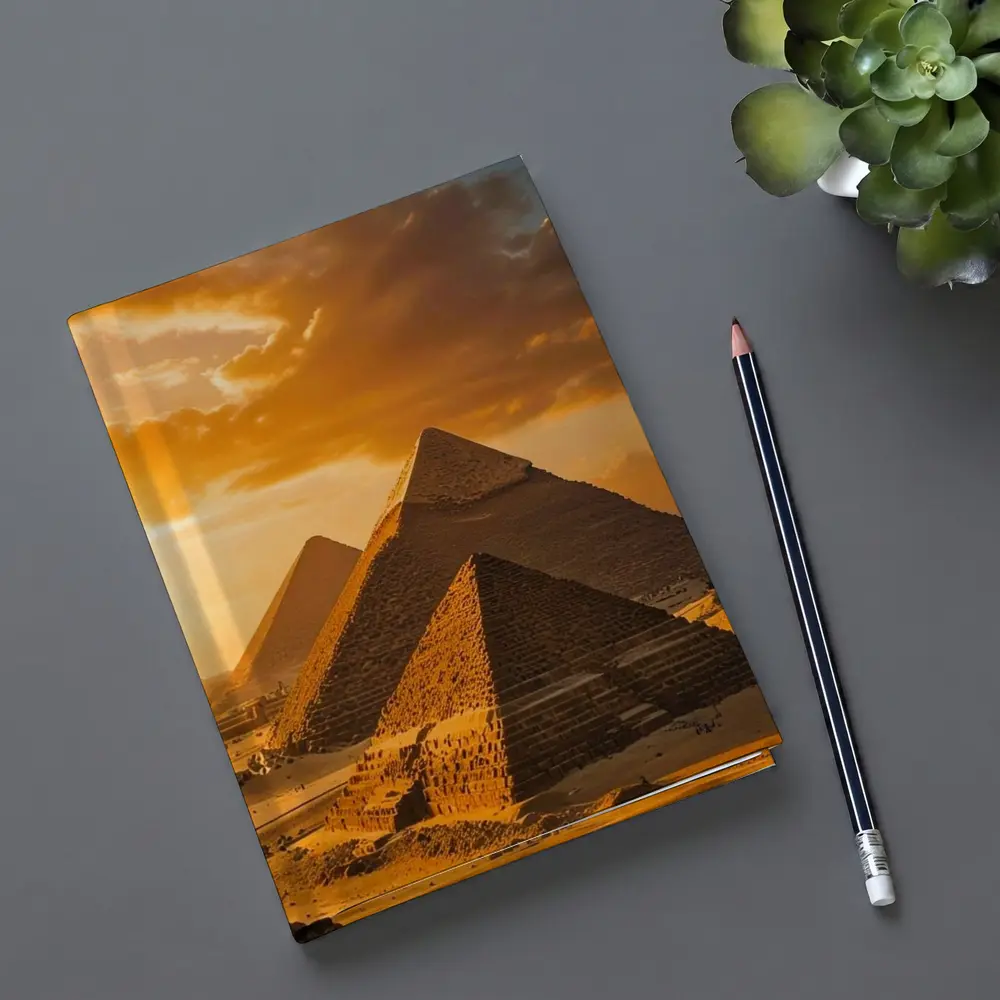 Giza Pyramids Egypt Golden Sunset Sky – Notebooks