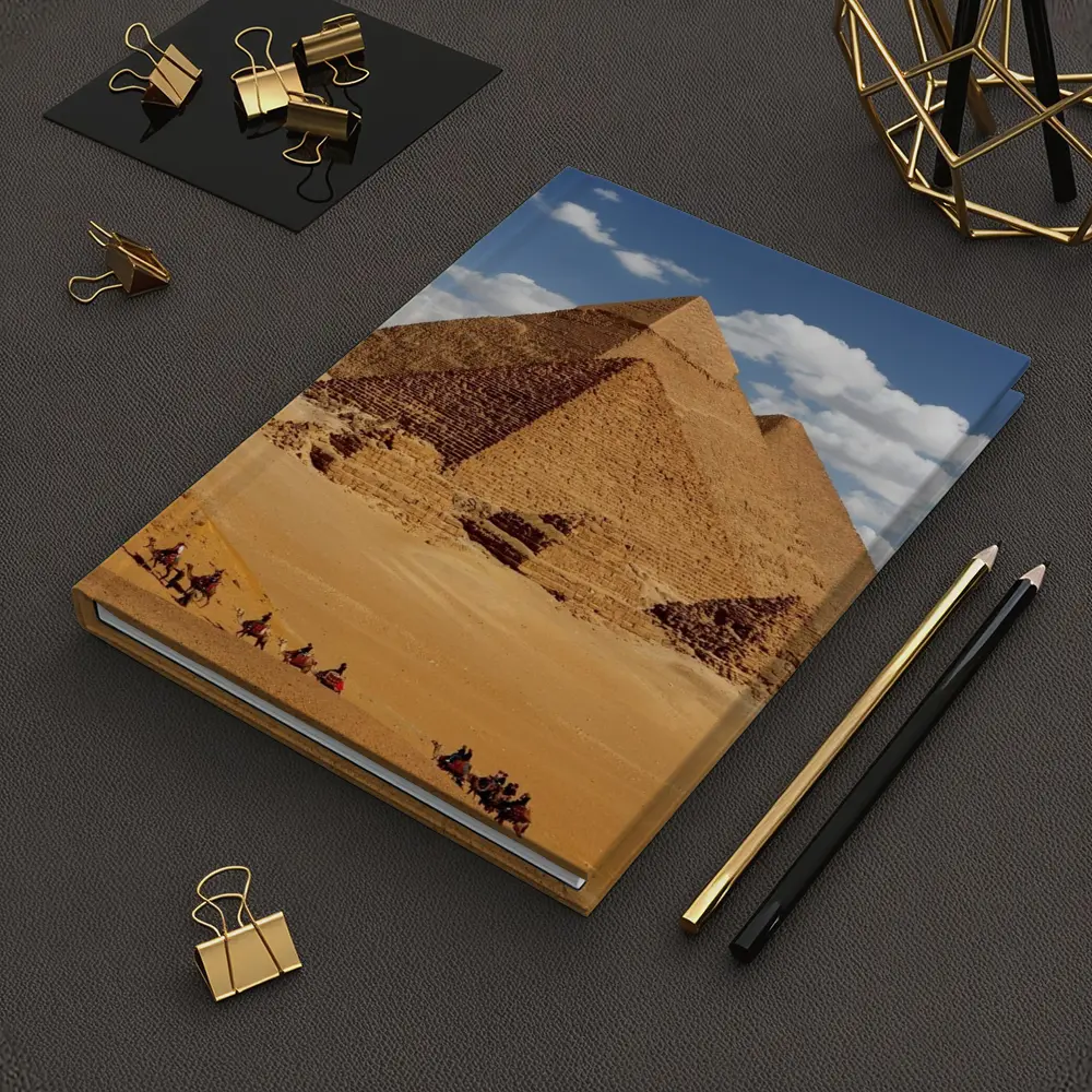 Pyramids of Giza Egypt Desert Camel Caravan – Notebooks