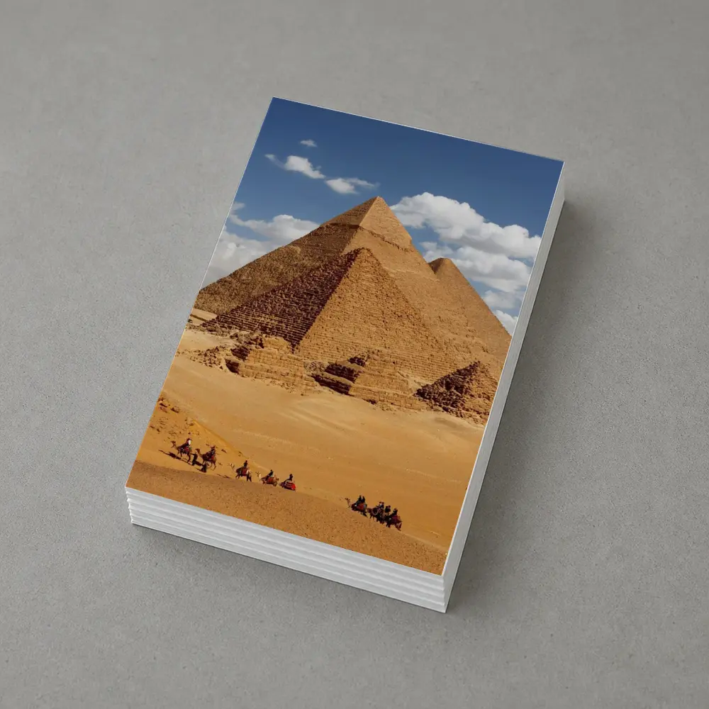 Pyramids of Giza Egypt Desert Camel Caravan – Postcards