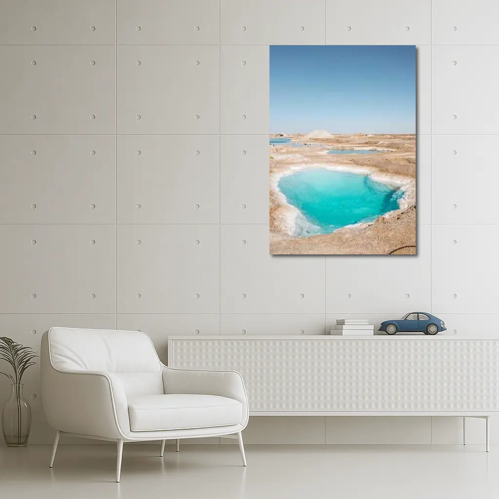 Turquoise Pool Arid Desert Dry Landscape – Wall Art