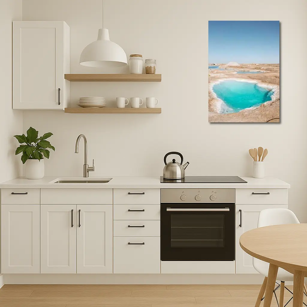 Turquoise Pool Arid Desert Dry Landscape – Wall Art