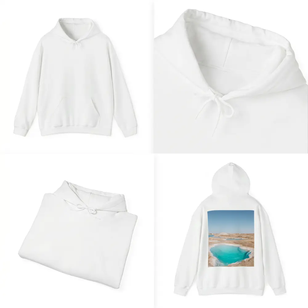 Turquoise Pool Arid Desert Dry Landscape – Hoodies