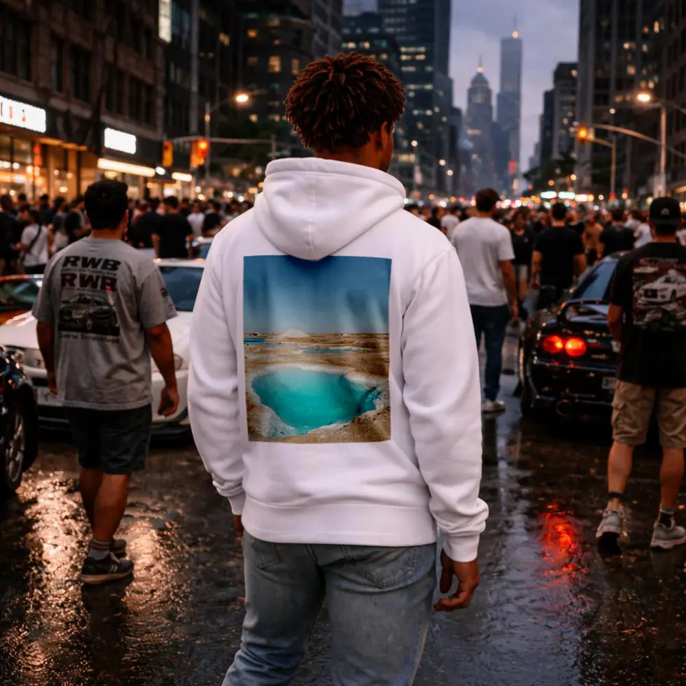 Turquoise Pool Arid Desert Dry Landscape – Hoodies