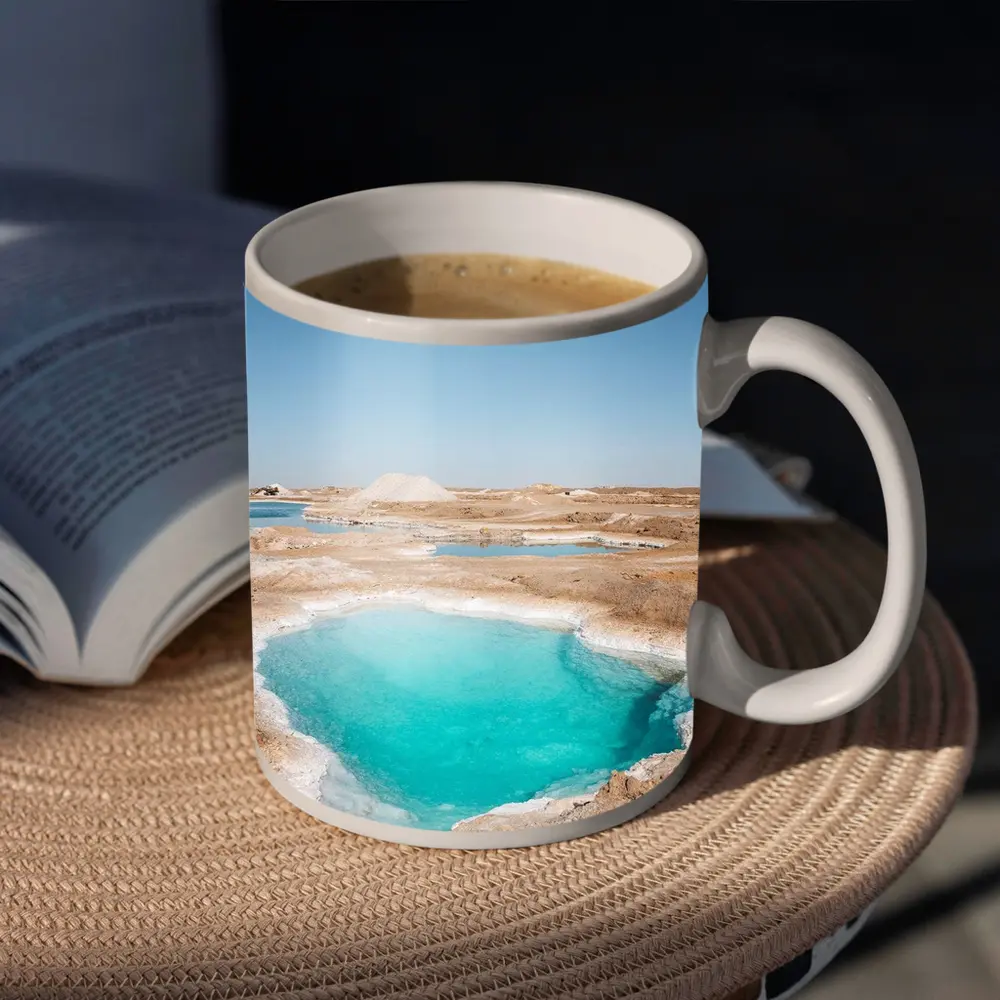 Turquoise Pool Arid Desert Dry Landscape – Mugs