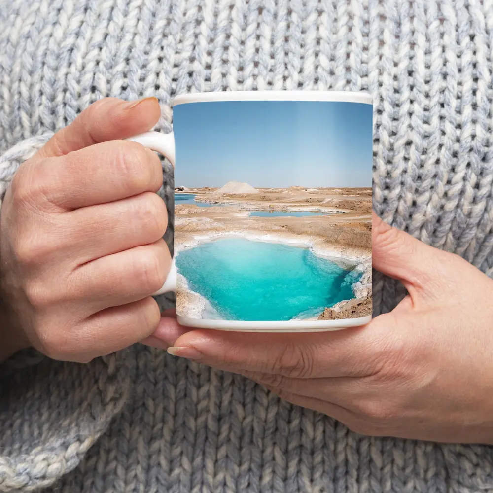 Turquoise Pool Arid Desert Dry Landscape – Mugs