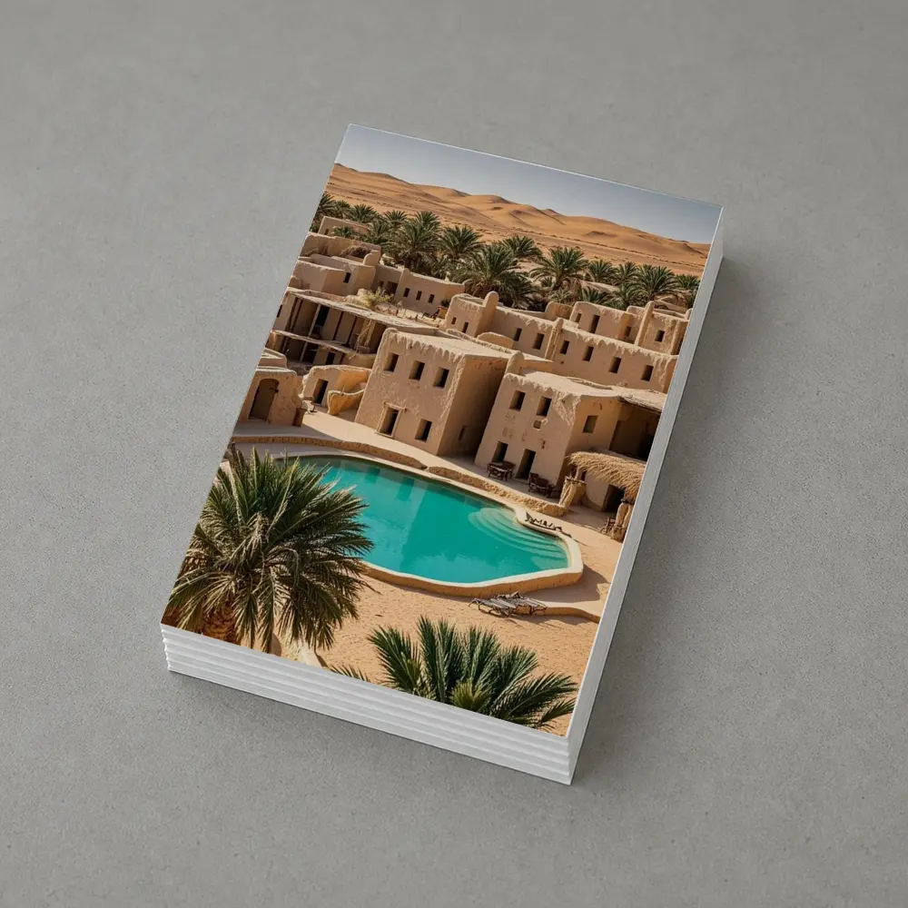 Desert Oasis Adobe Village Pool Scene – Postcards