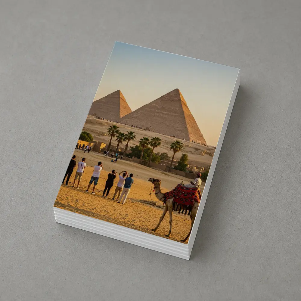 Pyramids of Giza Camels Desert Egypt – Postcards