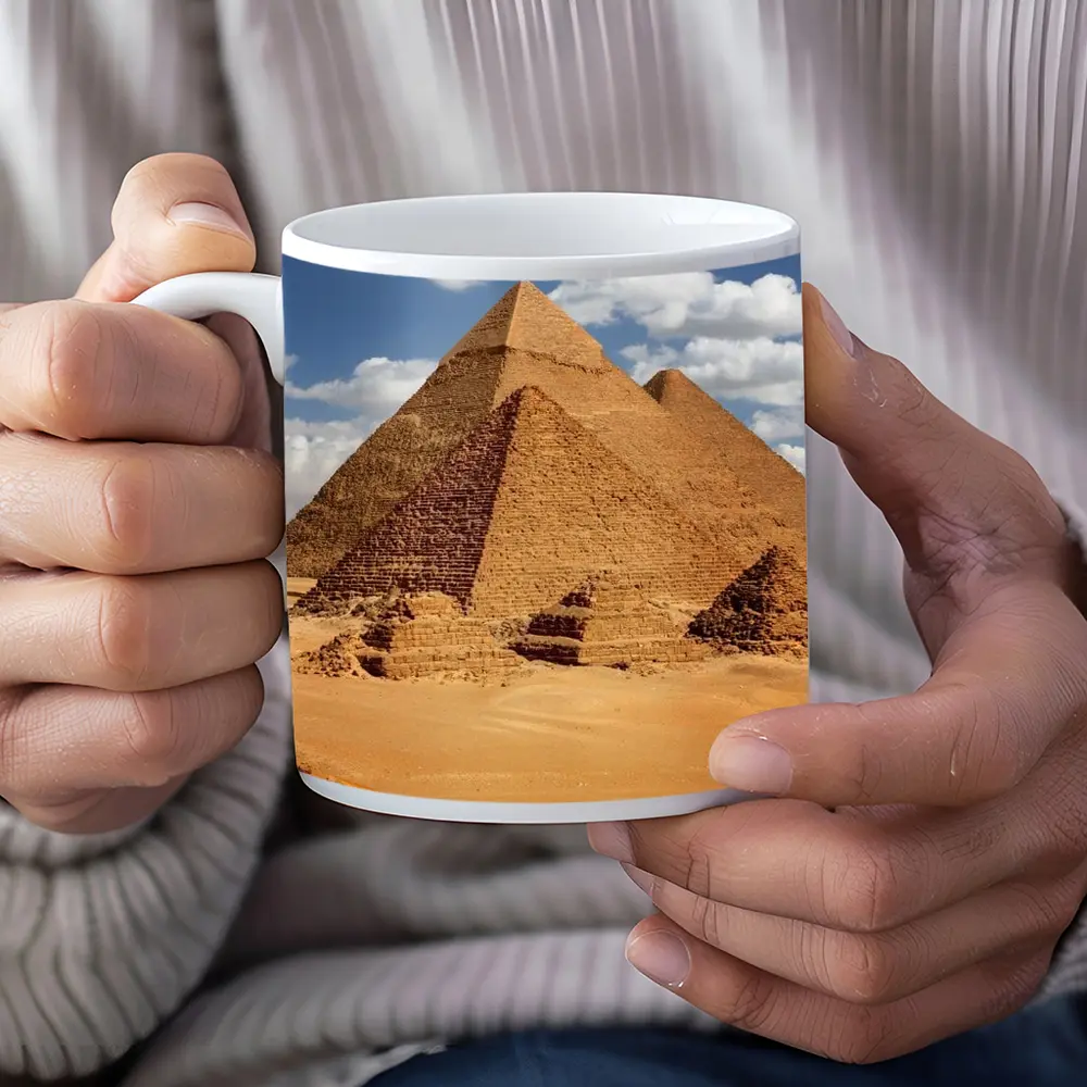 Giza Pyramids Camel Caravan Desert Egypt – Mugs