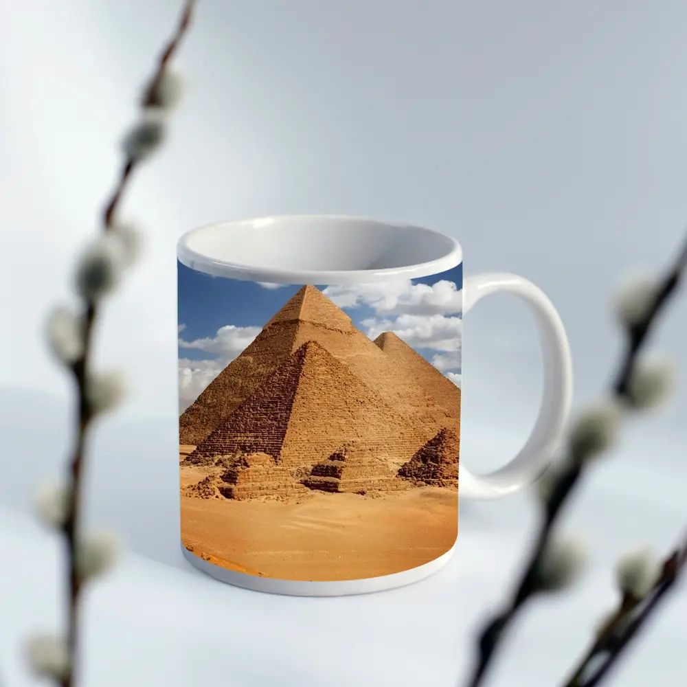 Giza Pyramids Camel Caravan Desert Egypt – Mugs
