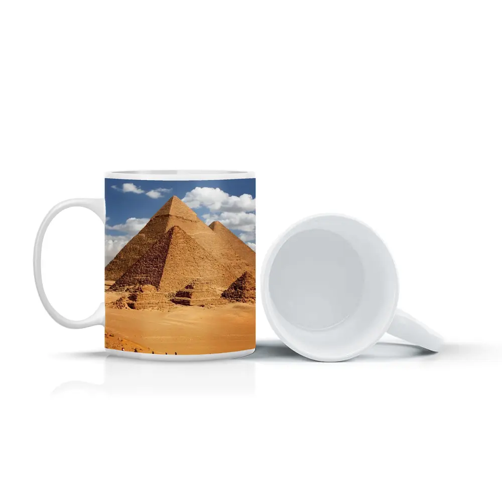 Giza Pyramids Camel Caravan Desert Egypt – Mugs