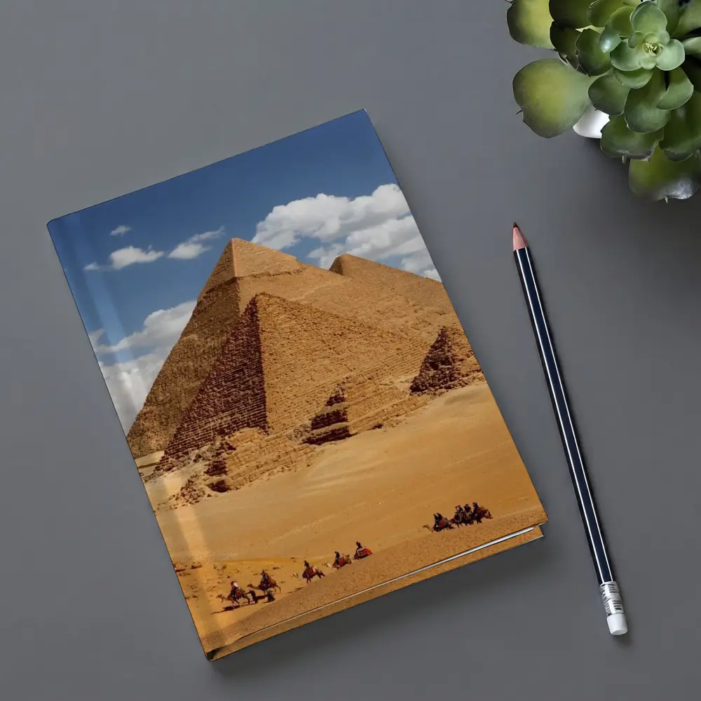 Giza Pyramids Camel Caravan Desert Egypt – Notebooks