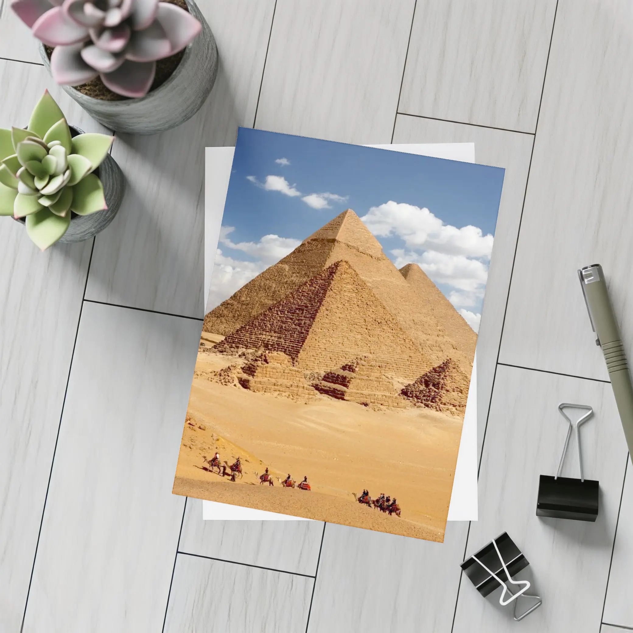 Giza Pyramids Camel Caravan Desert Egypt – Postcards