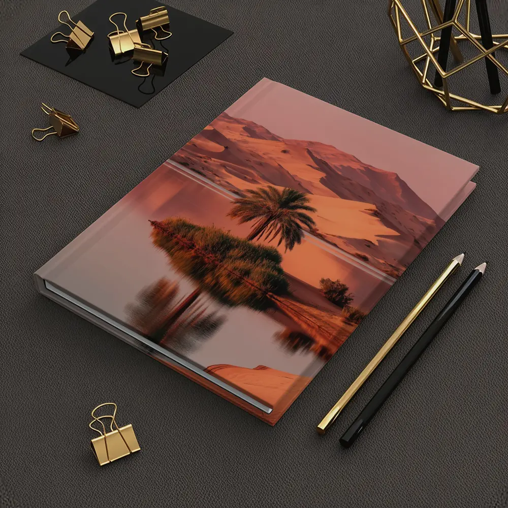 Desert Oasis Palm Tree Sand Dunes Sunset – Notebooks