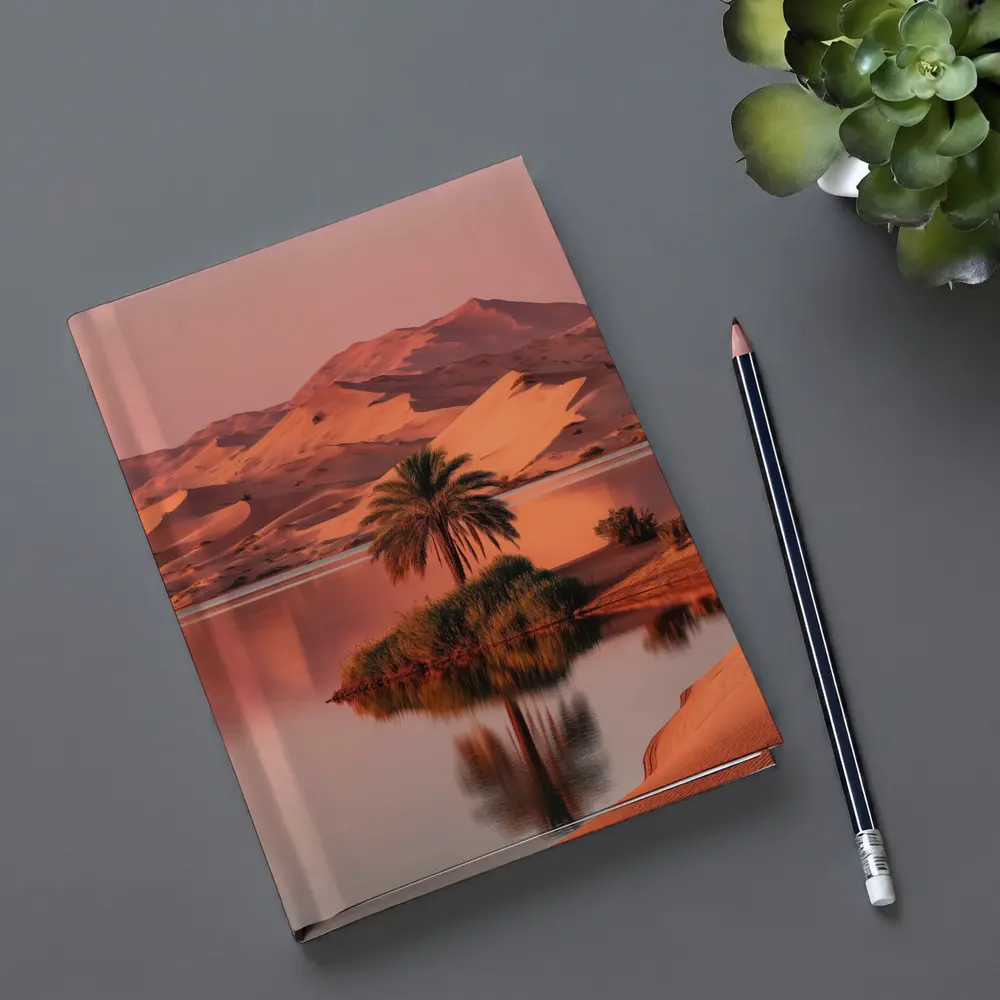 Desert Oasis Palm Tree Sand Dunes Sunset – Notebooks