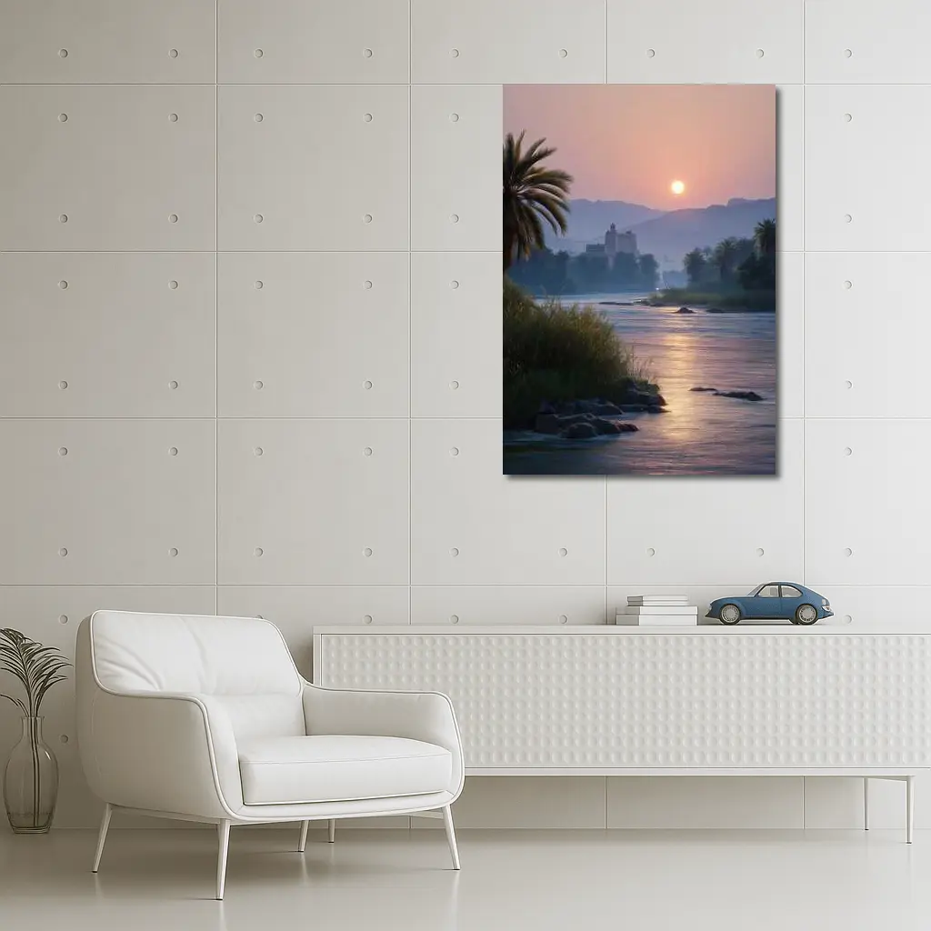 Nile River Sunset Egypt Ancient Temple – Wall Art