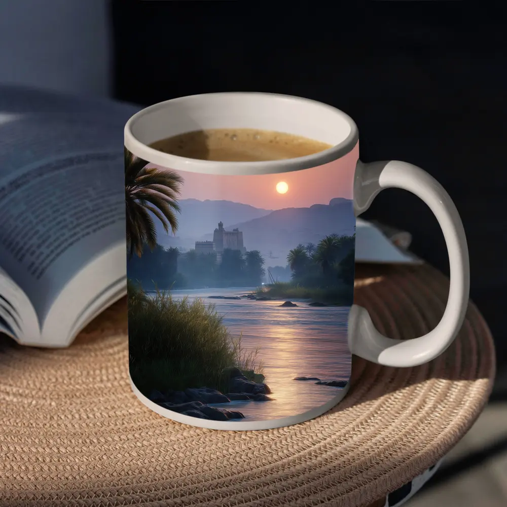 Nile River Sunset Egypt Ancient Temple – Mugs