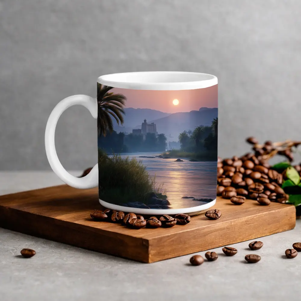 Nile River Sunset Egypt Ancient Temple – Mugs