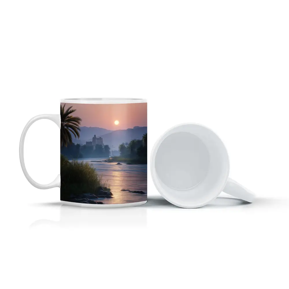 Nile River Sunset Egypt Ancient Temple – Mugs