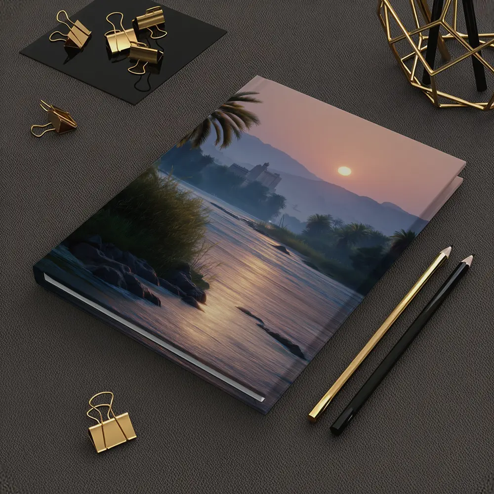 Nile River Sunset Egypt Ancient Temple – Notebooks