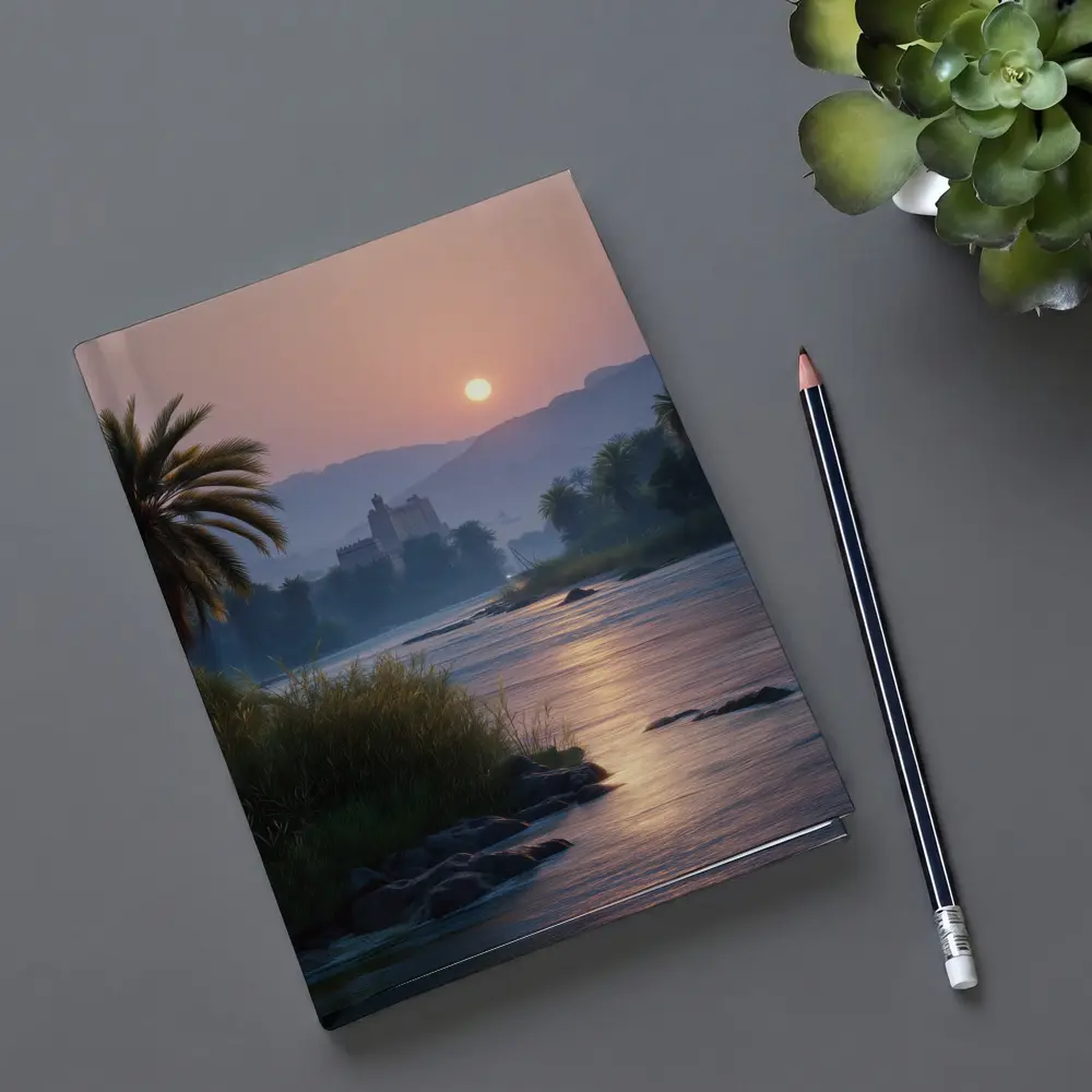 Nile River Sunset Egypt Ancient Temple – Notebooks