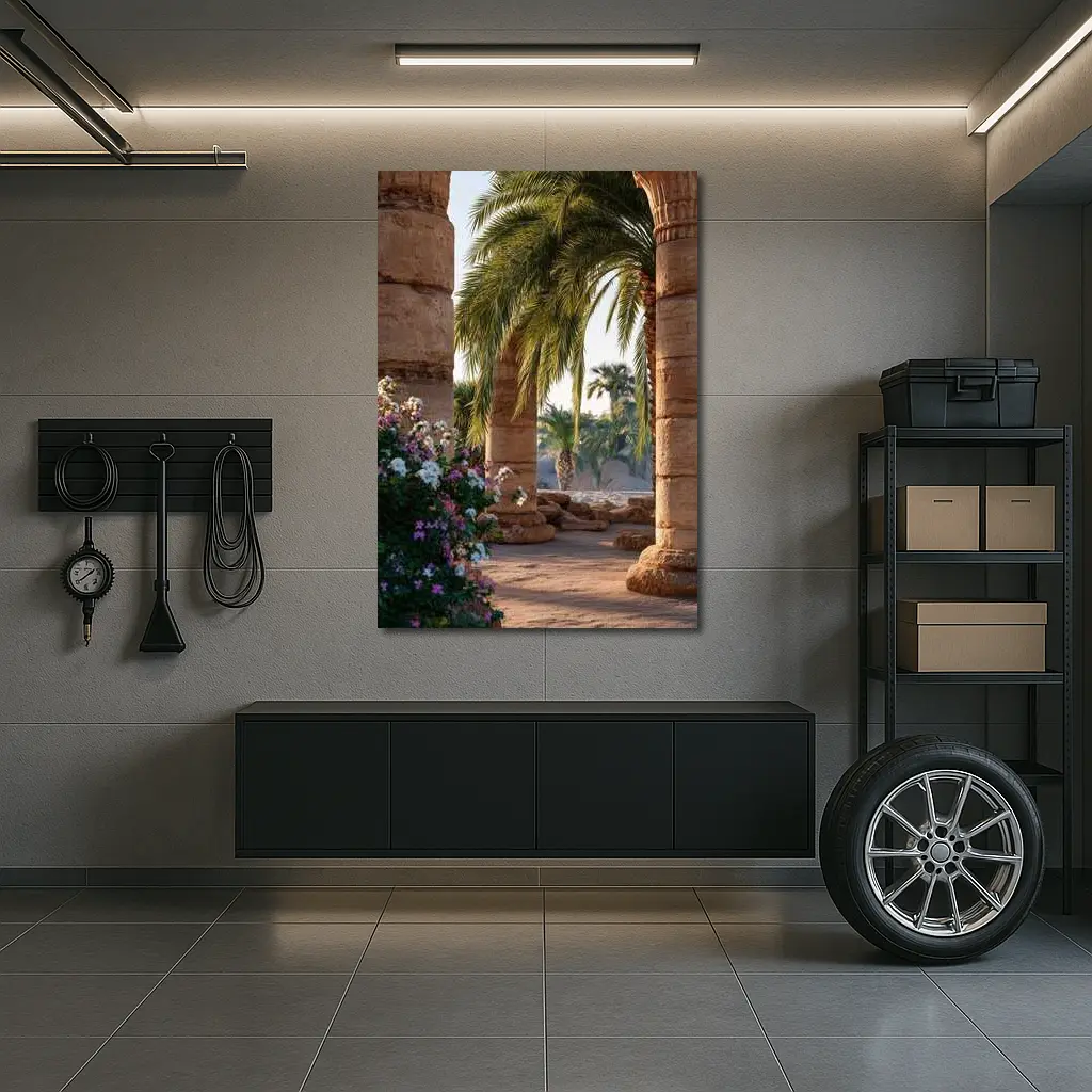 Ancient Egyptian Temple Columns Palm Trees – Wall Art