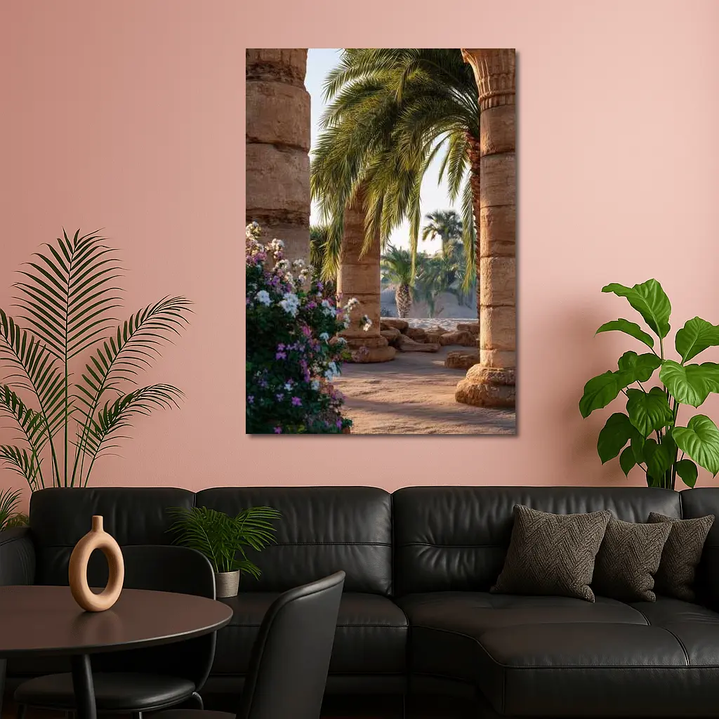 Ancient Egyptian Temple Columns Palm Trees – Wall Art
