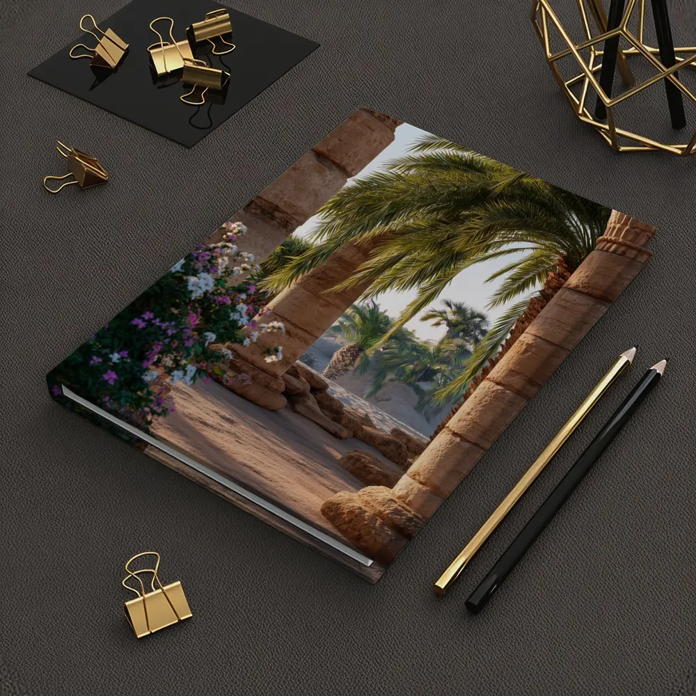 Ancient Egyptian Temple Columns Palm Trees – Notebooks