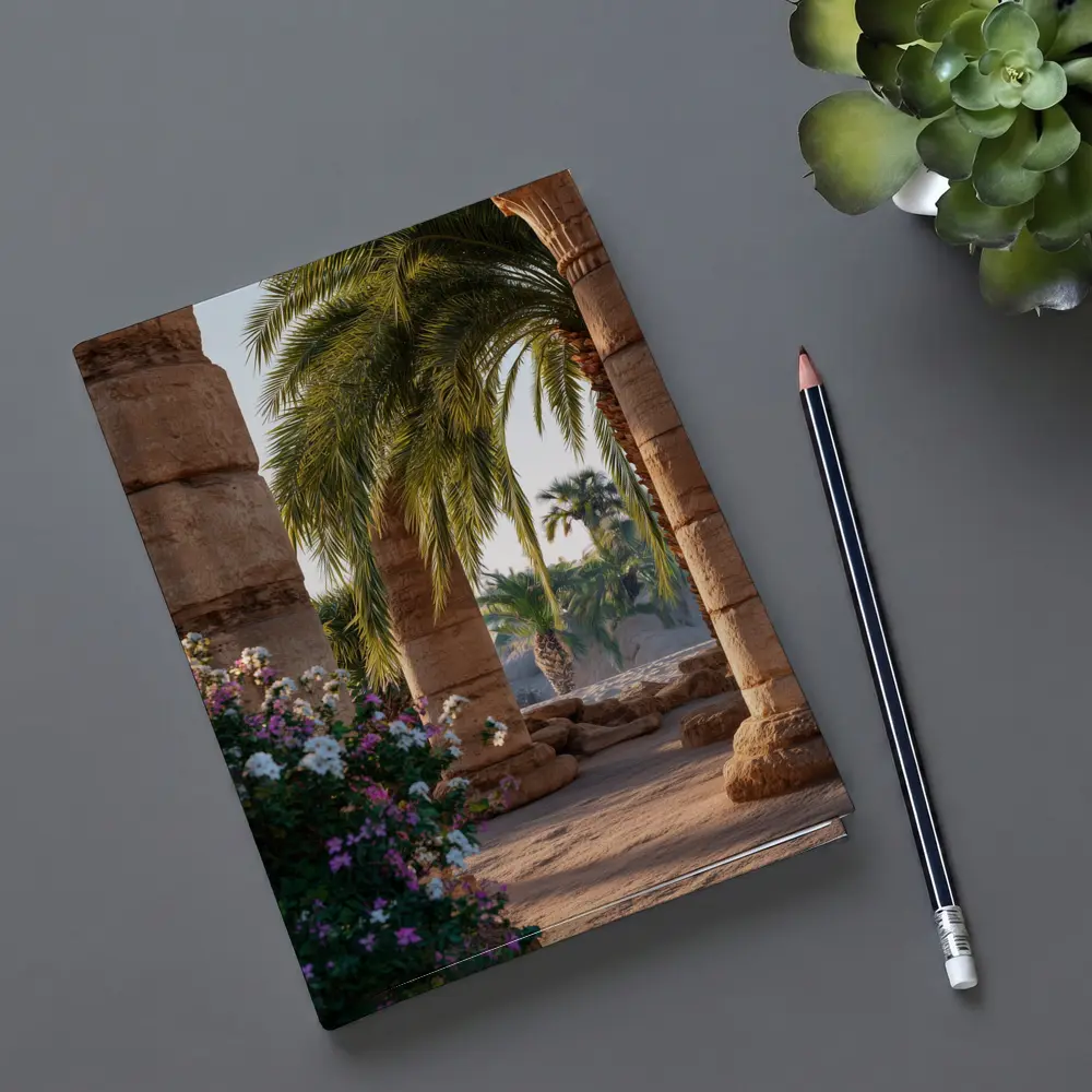 Ancient Egyptian Temple Columns Palm Trees – Notebooks
