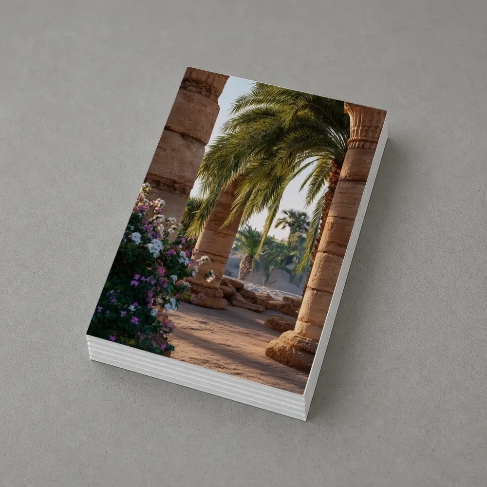 Ancient Egyptian Temple Columns Palm Trees – Postcards