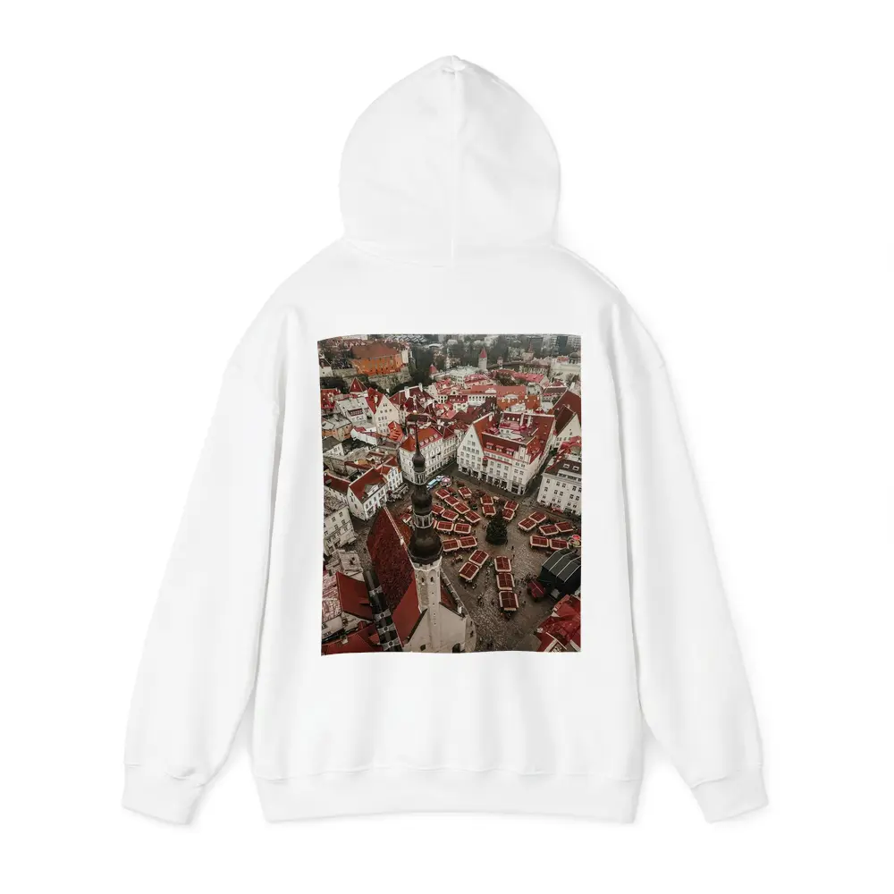 Tallinn Old Town Aerial Christmas Market View – Hoodies