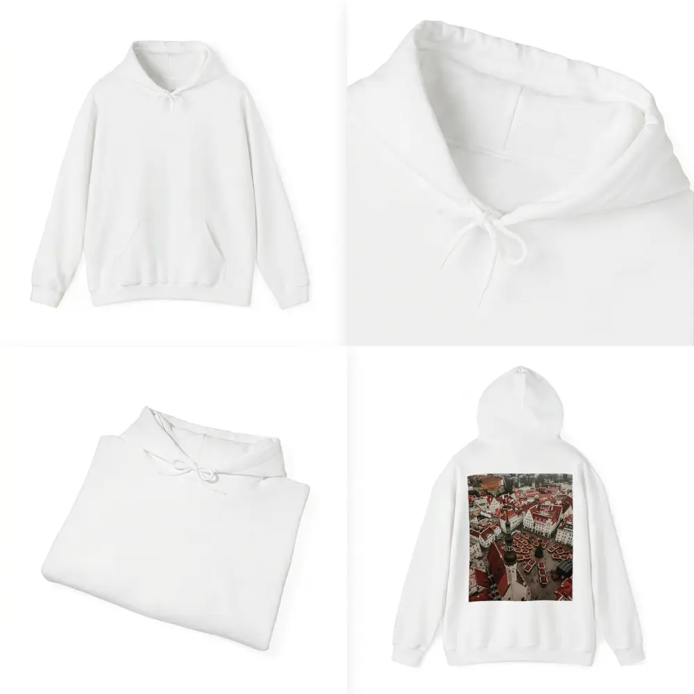 Tallinn Old Town Aerial Christmas Market View – Hoodies