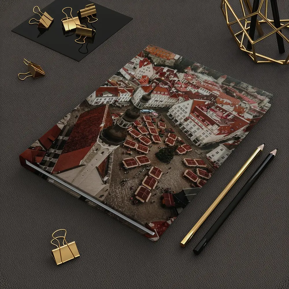 Tallinn Old Town Aerial Christmas Market View – Notebooks